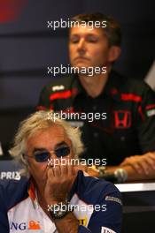 14.09.2007 Francorchamps, Belgium,  Flavio Briatore (ITA), Renault F1 Team, Team Chief, Managing Director, Nick Fry (GBR), Honda Racing F1 Team, Chief Executive Officer - Formula 1 World Championship, Rd 14, Belgium Grand Prix, Friday Press Conference