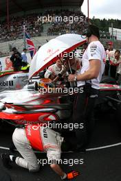 16.09.2007 Francorchamps, Belgium,  Lewis Hamilton (GBR), McLaren Mercedes - Formula 1 World Championship, Rd 14, Belgium Grand Prix, Sunday Pre-Race Grid