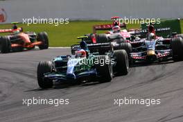16.09.2007 Francorchamps, Belgium,  Rubens Barrichello (BRA), Honda Racing F1 Team, Sebastian Vettel (GER), Scuderia Toro Rosso, Takuma Sato (JPN), Super Aguri F1 Team - Formula 1 World Championship, Rd 14, Belgium Grand Prix, Sunday Race