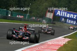 16.09.2007 Francorchamps, Belgium,  Vitantonio Liuzzi (ITA), Scuderia Toro Rosso, STR02, Sebastian Vettel (GER), Scuderia Toro Rosso, STR02  - Formula 1 World Championship, Rd 14, Belgium Grand Prix, Sunday Race