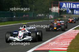16.09.2007 Francorchamps, Belgium,  Robert Kubica (POL), BMW Sauber F1 Team, F1.07, David Coulthard (GBR), Red Bull Racing, RB3 - Formula 1 World Championship, Rd 14, Belgium Grand Prix, Sunday Race