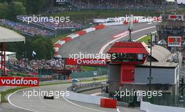 15.09.2007 Francorchamps, Belgium,  Spyker F1 Team, F8-VII-B, exits Turn 1 - Formula 1 World Championship, Rd 14, Belgium Grand Prix, Saturday Practice
