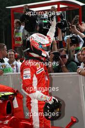 15.09.2007 Francorchamps, Belgium,  Kimi Raikkonen (FIN), Räikkönen, Scuderia Ferrari Qualified 1st place - Formula 1 World Championship, Rd 14, Belgium Grand Prix, Saturday Qualifying