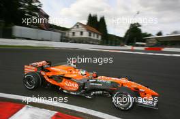 15.09.2007 Francorchamps, Belgium,  Adrian Sutil (GER), Spyker F1 Team, F8-VII-B - Formula 1 World Championship, Rd 14, Belgium Grand Prix, Saturday Practice