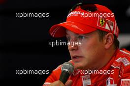 15.09.2007 Francorchamps, Belgium,  1st Pole Position, Kimi Raikkonen (FIN), Räikkönen, Scuderia Ferrari - Formula 1 World Championship, Rd 14, Belgium Grand Prix, Saturday Press Conference