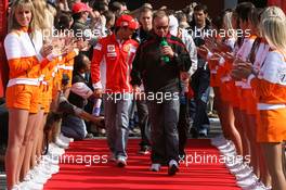 16.09.2007 Francorchamps, Belgium,  Felipe Massa (BRA), Scuderia Ferrari, Rubens Barrichello (BRA), Honda Racing F1 Team - Formula 1 World Championship, Rd 14, Belgium Grand Prix, Sunday