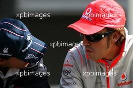 16.09.2007 Francorchamps, Belgium,  Robert Kubica (POL),  BMW Sauber F1 Team , Fernando Alonso (ESP), McLaren Mercedes - Formula 1 World Championship, Rd 14, Belgium Grand Prix, Sunday