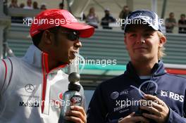 16.09.2007 Francorchamps, Belgium,  Lewis Hamilton (GBR), McLaren Mercedes, Nico Rosberg (GER), WilliamsF1 Team - Formula 1 World Championship, Rd 14, Belgium Grand Prix, Sunday
