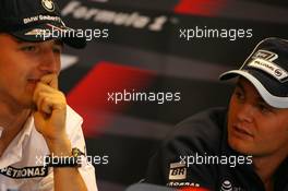 13.09.2007, Spa, Belgium,  Robert Kubica (POL),  BMW Sauber F1 Team, Nico Rosberg (GER), WilliamsF1 Team - Formula 1 World Championship, Rd 14, Belgian Grand Prix, Thursday Press Conference