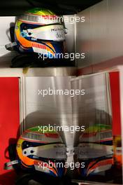 13.09.2007, Spa, Belgium,  Felipe Massa (BRA), Scuderia Ferrari helmets - Formula 1 World Championship, Rd 14, Belgian Grand Prix