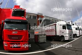 13.09.2007, Spa, Belgium,  Scuderia Ferrari and McLaren Mercedes trucks - Formula 1 World Championship, Rd 14, Belgian Grand Prix