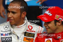 14.04.2007 Sakhir, Bahrain,  2nd, Lewis Hamilton (GBR), McLaren Mercedes and 1st, Felipe Massa (BRA), Scuderia Ferrari - Formula 1 World Championship, Rd 3, Bahrain Grand Prix, Saturday Qualifying