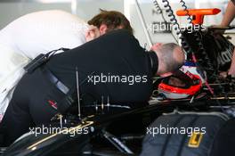 22.02.2007 Sakhir, Bahrain,  Rubens Barrichello (BRA), Honda Racing F1 Team, Jenson Button (GBR), Honda Racing F1 Team, Jock Clear (GBR), Honda Racing F1 Team, Senior Race Engineer to Rubens Barrichello (BRA) - Formula 1 Testing