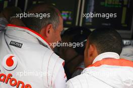 19.10.2007 Sao Paulo, Brazil,  Ron Dennis (GBR), McLaren, Team Principal, Chairman and Lewis Hamilton (GBR), McLaren Mercedes - Formula 1 World Championship, Rd 17, Brazilian Grand Prix, Friday Practice