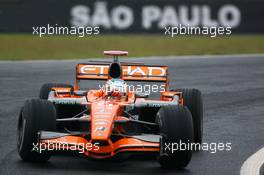 19.10.2007 Sao Paulo, Brazil,  Adrian Sutil (GER), Spyker F1 Team, F8-VII-B - Formula 1 World Championship, Rd 17, Brazilian Grand Prix, Friday Practice