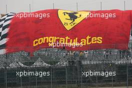 19.10.2007 Sao Paulo, Brazil,  Big Scuderia Ferrari flag - Formula 1 World Championship, Rd 17, Brazilian Grand Prix, Friday Practice