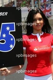 21.10.2007 Sao Paulo, Brazil,  Grid girl - Formula 1 World Championship, Rd 17, Brazilian Grand Prix, Sunday Grid Girl