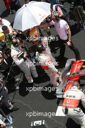 21.10.2007 Sao Paulo, Brazil,  Lewis Hamilton (GBR), McLaren Mercedes - Formula 1 World Championship, Rd 17, Brazilian Grand Prix, Sunday Pre-Race Grid