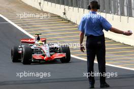 21.10.2007 Sao Paulo, Brazil,  Lewis Hamilton (GBR), McLaren Mercedes - Formula 1 World Championship, Rd 17, Brazilian Grand Prix, Sunday Podium