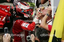 21.10.2007 Sao Paulo, Brazil,  Park Ferme, Kimi Raikkonen (FIN), Räikkönen, Scuderia Ferrari - Formula 1 World Championship, Rd 17, Brazilian Grand Prix, Sunday Podium