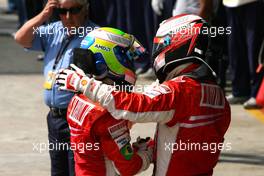 21.10.2007 Sao Paulo, Brazil,  Kimi Raikkonen (FIN), Räikkönen, Scuderia Ferrari, Felipe Massa (BRA), Scuderia Ferrari - Formula 1 World Championship, Rd 17, Brazilian Grand Prix, Sunday Podium