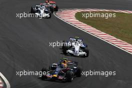 21.10.2007 Sao Paulo, Brazil,  Mark Webber (AUS), Red Bull Racing, Robert Kubica (POL),  BMW Sauber F1 Team, Nick Heidfeld (GER), BMW Sauber F1 Team, Lewis Hamilton (GBR), McLaren Mercedes - Formula 1 World Championship, Rd 17, Brazilian Grand Prix, Sunday Race