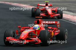 21.10.2007 Sao Paulo, Brazil,  Felipe Massa (BRA), Scuderia Ferrari, Kimi Raikkonen (FIN), Räikkönen, Scuderia Ferrari - Formula 1 World Championship, Rd 17, Brazilian Grand Prix, Sunday Race