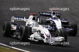 21.10.2007 Sao Paulo, Brazil,  Nick Heidfeld (GER), BMW Sauber F1 Team , Nico Rosberg (GER), WilliamsF1 Team - Formula 1 World Championship, Rd 17, Brazilian Grand Prix, Sunday Race