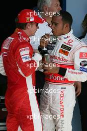 20.10.2007 Sao Paulo, Brazil,  Kimi Raikkonen (FIN), Räikkönen, Scuderia Ferrari and Lewis Hamilton (GBR), McLaren Mercedes - Formula 1 World Championship, Rd 17, Brazilian Grand Prix, Saturday Qualifying