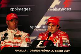 20.10.2007 Sao Paulo, Brazil,  Lewis Hamilton (GBR), McLaren Mercedes, Felipe Massa (BRA), Scuderia Ferrari - Formula 1 World Championship, Rd 17, Brazilian Grand Prix, Saturday Press Conference