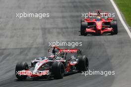 10.06.2007 Montreal, Canada,  Fernando Alonso (ESP), McLaren Mercedes, MP4-22 and Felipe Massa (BRA), Scuderia Ferrari, F2007 - Formula 1 World Championship, Rd 6, Canadian Grand Prix, Sunday Race
