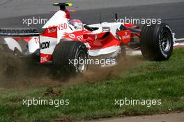 10.06.2007 Montreal, Canada,  Jarno Trulli (ITA), Toyota Racing, TF107, goes off track - Formula 1 World Championship, Rd 6, Canadian Grand Prix, Sunday Race