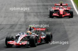 10.06.2007 Montreal, Canada,  Lewis Hamilton (GBR), McLaren Mercedes, MP4-22 and Kimi Raikkonen (FIN), Räikkönen, Scuderia Ferrari, F2007 - Formula 1 World Championship, Rd 6, Canadian Grand Prix, Sunday Race