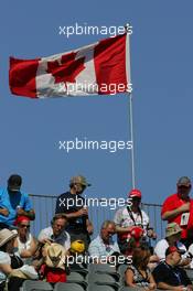 09.06.2007 Montreal, Canada,  Fans in the grandstand with the Canadian flag - Formula 1 World Championship, Rd 6, Canadian Grand Prix, Saturday Practice