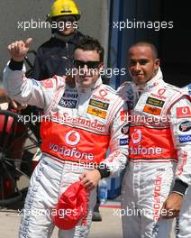 09.06.2007 Montreal, Canada,  Fernando Alonso (ESP), McLaren Mercedes gets 2nd place and Lewis Hamilton (GBR), McLaren Mercedes gets pole position - Formula 1 World Championship, Rd 6, Canadian Grand Prix, Saturday Qualifying