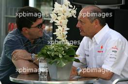 09.06.2007 Montreal, Canada,  Luis Garcia Abad (ESP), Manager of Fernando Alonso and Ron Dennis (GBR), McLaren, Team Principal, Chairman - Formula 1 World Championship, Rd 6, Canadian Grand Prix, Saturday Practice