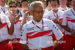 10.06.2007 Montreal, Canada,  A cake is presented to Tsutomu Tomita (JPN), Toyota Racing Chairman and Team Principal, as he leaves the Toyota team to take the position of Chairman of the Fuji Speedway in Japan - Formula 1 World Championship, Rd 6, Canadian Grand Prix, Sunday