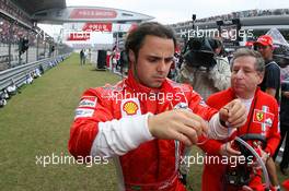 07.10.2007 Shanghai, China,  Felipe Massa (BRA), Scuderia Ferrari and Jean Todt (FRA), Scuderia Ferrari, Ferrari CEO on the grid - Formula 1 World Championship, Rd 16, Chinese Grand Prix, Sunday Pre-Race Grid