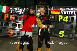 07.10.2007 Shanghai, China,  Sebastian Vettel (GER), Scuderia Toro Rosso and Vitantonio Liuzzi (ITA), Scuderia Toro Rosso finished 4th and 6th respectively - Formula 1 World Championship, Rd 16, Chinese Grand Prix, Sunday Podium