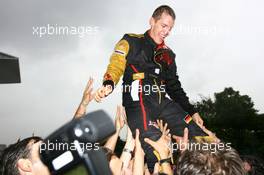 07.10.2007 Shanghai, China,  Sebastian Vettel (GER), Scuderia Toro Rosso, celebrates after finsishing 4th - Formula 1 World Championship, Rd 16, Chinese Grand Prix, Sunday Podium