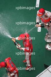 07.10.2007 Shanghai, China,  2nd place Fernando Alonso (ESP), McLaren Mercedes with 1st place Kimi Raikkonen (FIN), Räikkönen, Scuderia Ferrari - Formula 1 World Championship, Rd 16, Chinese Grand Prix, Sunday Podium