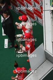 07.10.2007 Shanghai, China,  2nd place Fernando Alonso (ESP), McLaren Mercedes with 1st place Kimi Raikkonen (FIN), Räikkönen, Scuderia Ferrari - Formula 1 World Championship, Rd 16, Chinese Grand Prix, Sunday Podium