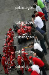 07.10.2007 Shanghai, China,  Felipe Massa (BRA), Scuderia Ferrari, F2007, pitstop - Formula 1 World Championship, Rd 16, Chinese Grand Prix, Sunday Race