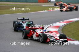 07.10.2007 Shanghai, China,  Anthony Davidson (GBR), Super Aguri F1 Team, Rubens Barrichello (BRA), Honda Racing F1 Team - Formula 1 World Championship, Rd 16, Chinese Grand Prix, Sunday Race