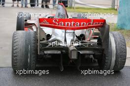 07.10.2007 Shanghai, China,  Lewis Hamilton's (GBR), McLaren Mercedes parked at the side of the track with badly worn tyres - Formula 1 World Championship, Rd 16, Chinese Grand Prix, Sunday Race