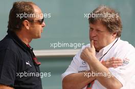 06.10.2007 Shanghai, China,  Gerhard Berger (AUT), Scuderia Toro Rosso, 50% Team Co Owner and Norbert Haug (GER), Mercedes, Motorsport chief - Formula 1 World Championship, Rd 16, Chinese Grand Prix, Saturday
