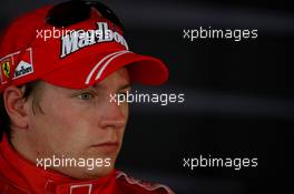 06.10.2007 Shanghai, China,  Kimi Raikkonen (FIN), Räikkönen, Scuderia Ferrari - Formula 1 World Championship, Rd 16, Chinese Grand Prix, Saturday Press Conference