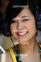 06.10.2007 Shanghai, China,  A girl in the paddock - Formula 1 World Championship, Rd 16, Chinese Grand Prix, Saturday