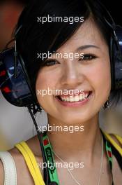 06.10.2007 Shanghai, China,  A girl in the paddock - Formula 1 World Championship, Rd 16, Chinese Grand Prix, Saturday