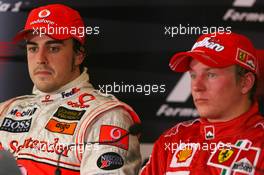 07.10.2007 Shanghai, China,  Fernando Alonso (ESP), McLaren Mercedes, Kimi Raikkonen (FIN), Räikkönen, Scuderia Ferrari - Formula 1 World Championship, Rd 16, Chinese Grand Prix, Sunday Press Conference